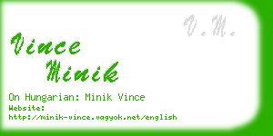 vince minik business card